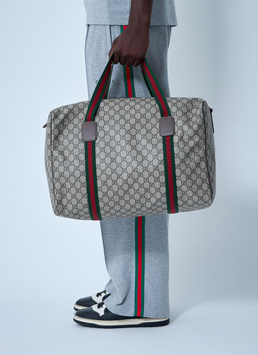 Medium Duffle Bag With Web Stripe Gucci Medium Duffle Bag With Web Stripe Beige guc0161064
