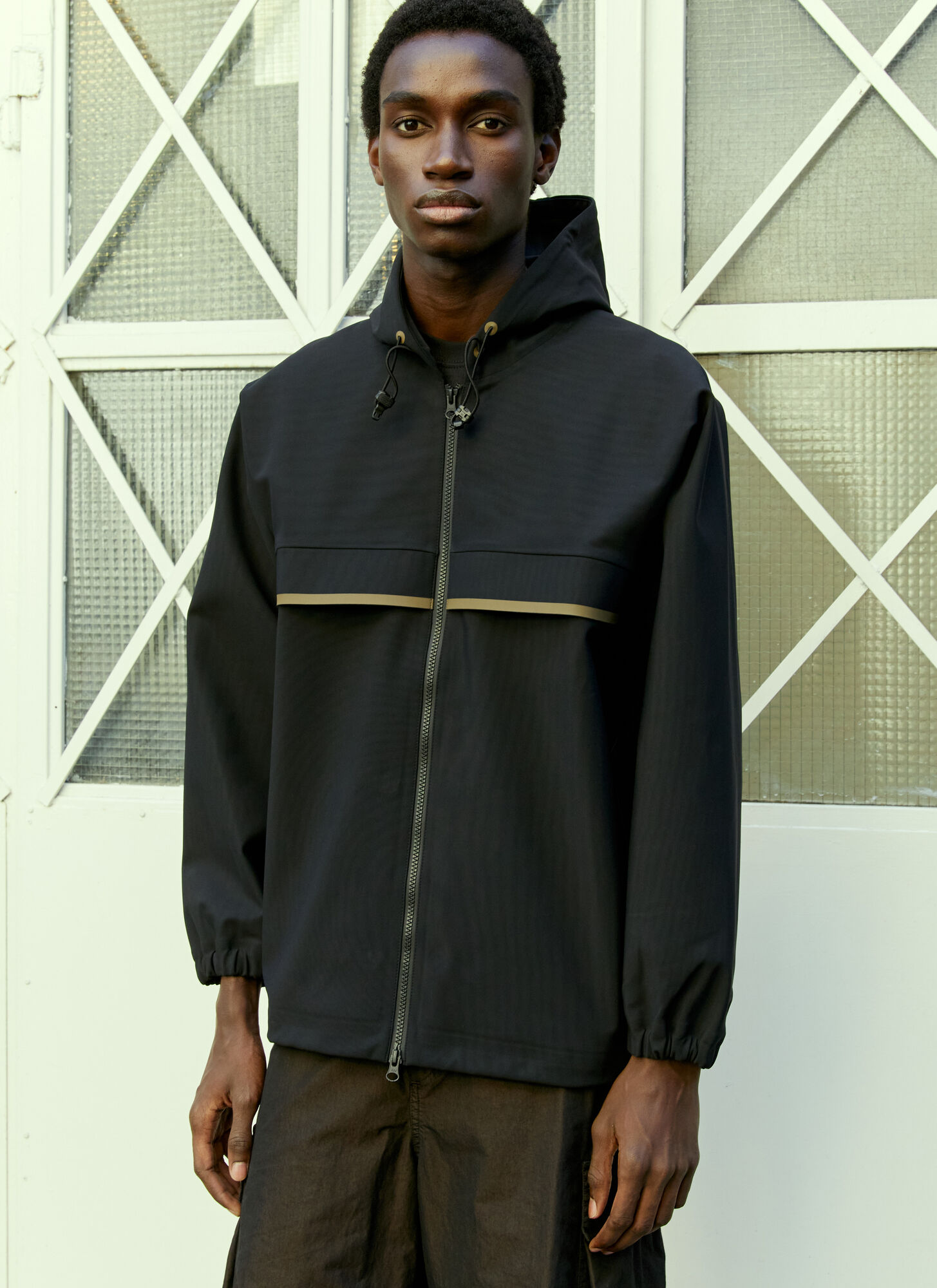 Shop Gr10k Bonded Fleece Hooded Jacket In Black