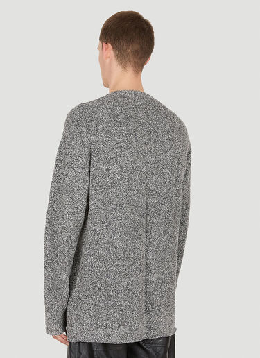 Dion Lee Marled Boucle V-Neck Sweater Grey dle0349006