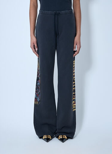 Balenciaga Tacky Tattoo Flared Track Pants Black bal0259050