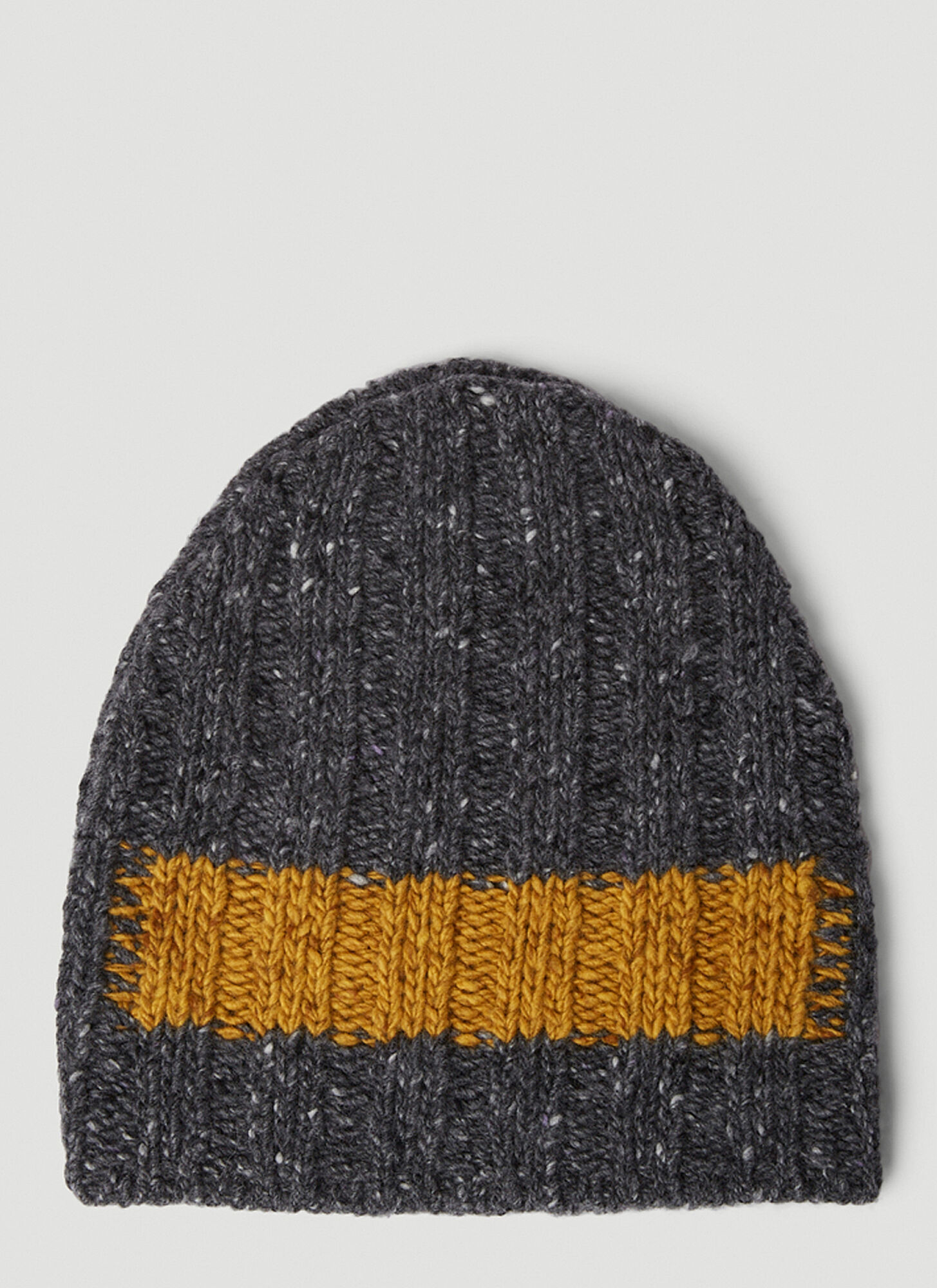 Plan C Knit Beanie Hat In Grey