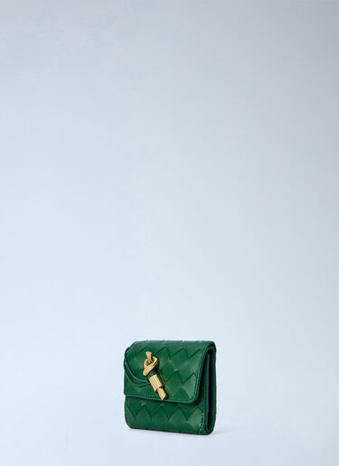 Bottega Veneta Andiamo Tri-Fold Leather Wallet Green bov0265041