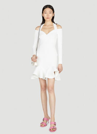 Alexander McQueen Ruffle Flare Dress White amq0251060