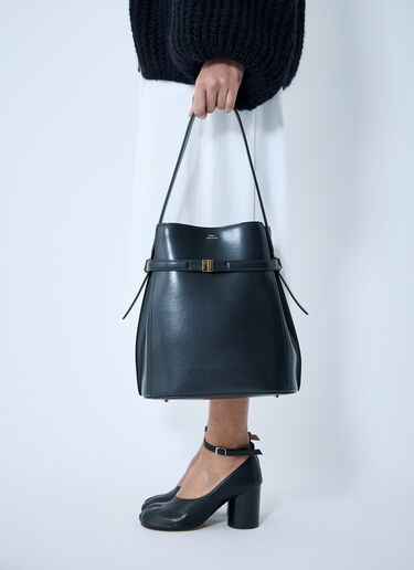 TOTEME Leather Belted Bucket Bag Black tot0259028