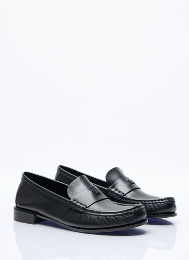 Logo Plaque Leather Loafers Max Mara Logo Plaque Leather Loafers Black max0257045