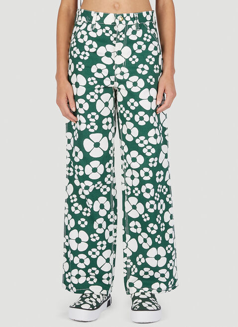 Marni x Carhartt Floral Print Pants Green mca0250015