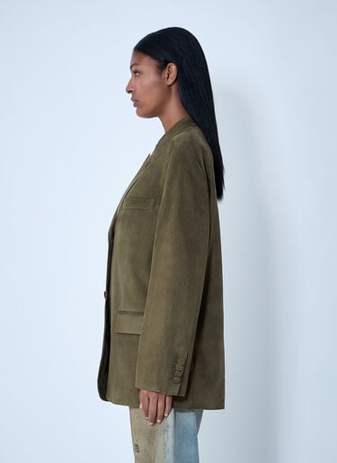 Marni Suede Single-Breasted Blazer Green mni0261005