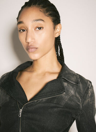 Y/Project Wrap-Around Fitted Denim Jacket Black ypr0258007