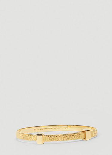 Balenciaga Force Logo Stripe Bracelet Gold bal0344015