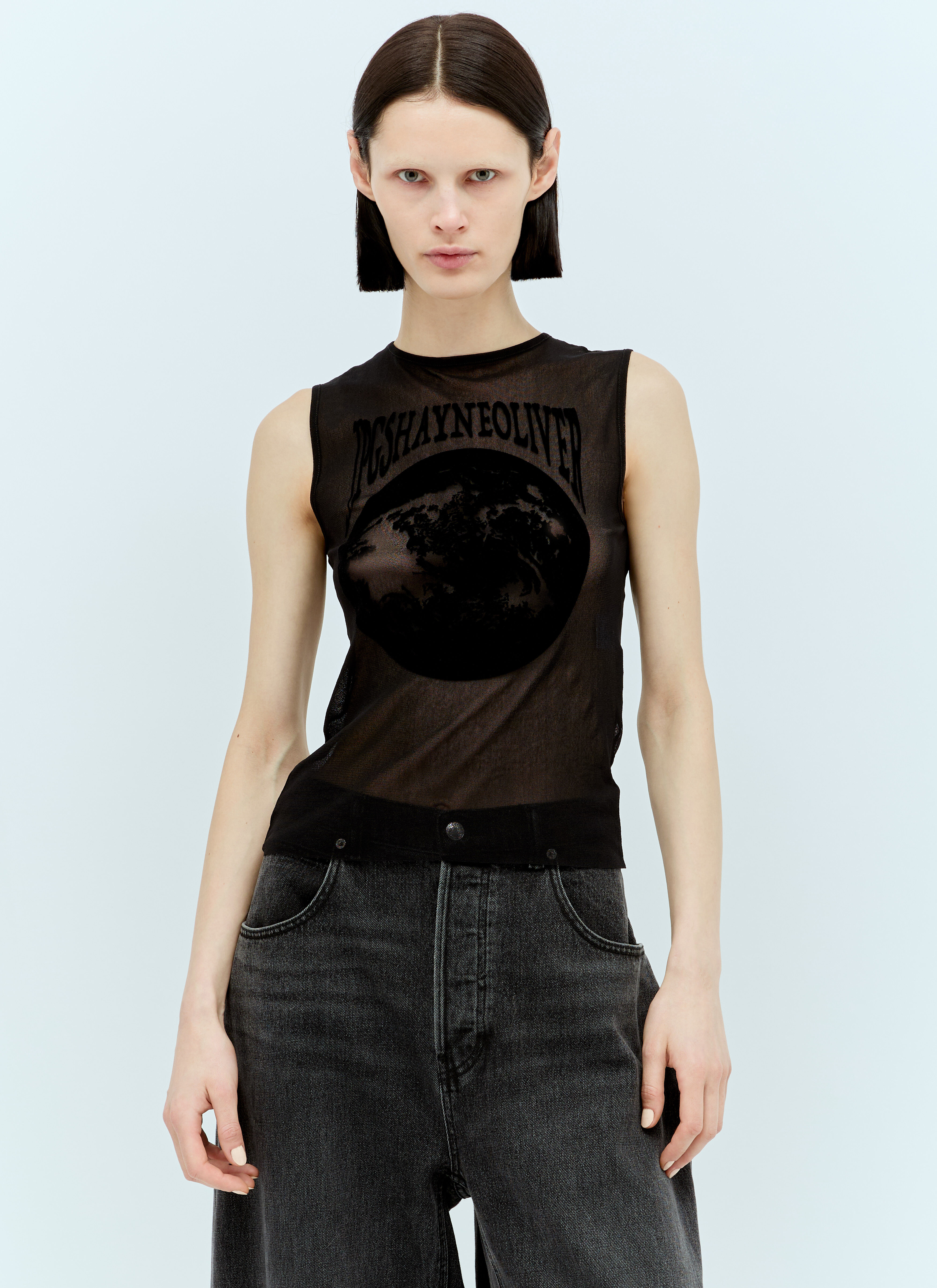 Saint Laurent Black Earth Tank Top Brown sla0256007