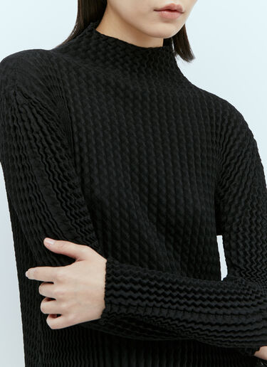 스펀지 BK/WT-28 긴팔 미디 원피스 Issey Miyake 스펀지 BK/WT-28 긴팔 미디 원피스 블랙 ism0255003