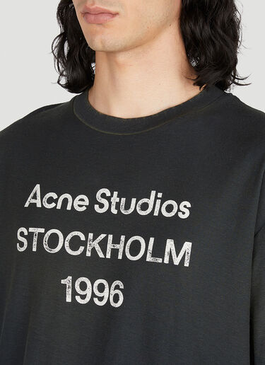 Acne Studios 徽标印花 T 恤 黑色 acn0352007