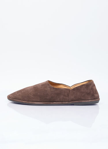 The Row Suede Canal Slippers Brown row0154014