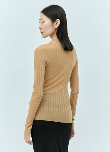 Sportmax リブ編みウールセーター ベージュ spx0255012