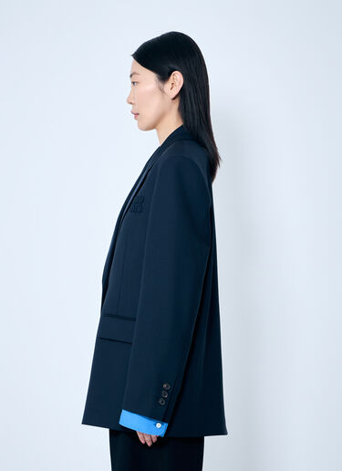Miu Miu Single-Breasted Gabardine Blazer Blue miu0259007