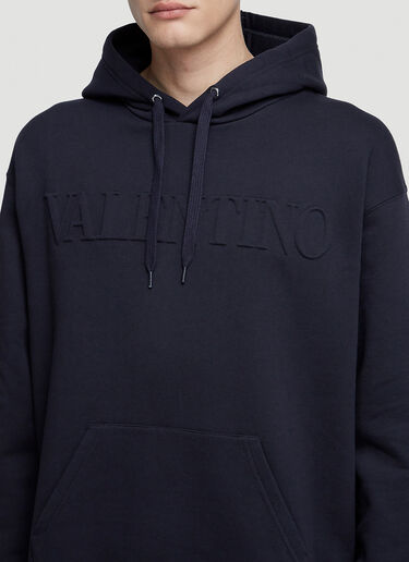 Valentino Embossed Logo Hooded Sweatshirt Blue val0147008