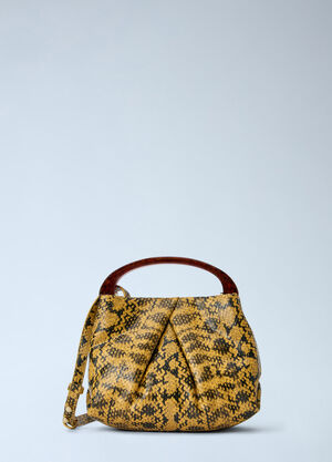 Dries Van Noten Structured Leather Handbag Yellow dvn0265019