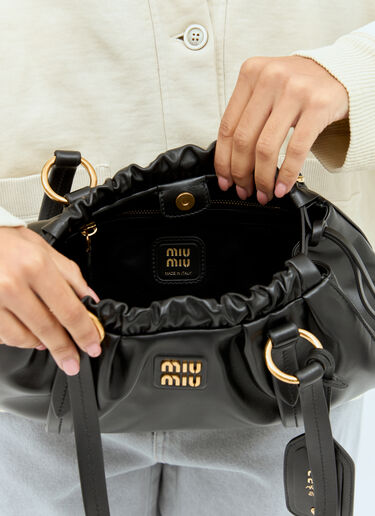 Miu Miu Joie Nappa Leather Shoulder Bag Black miu0258043