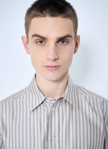 The Row Luigi Striped Shirt Beige row0159002