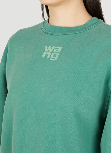Alexander Wang Logo Print Crewneck Sweatshirt Green awg0247061