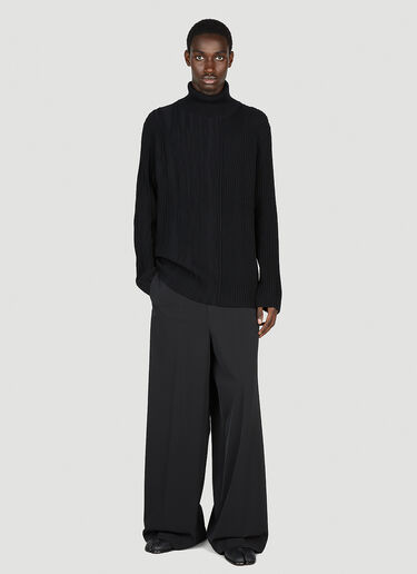 Yohji Yamamoto 골지 스웨터 블랙 yoy0152012