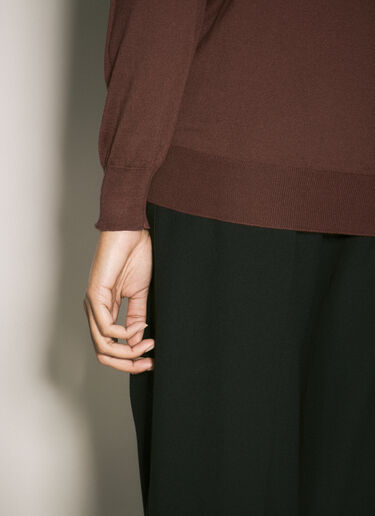 Prada Long-Sleeved Silk Polo Shirt Burgundy pra0258001