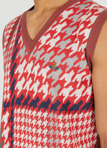 Vivienne Westwood David Houndstooth Vest Red vvw0147009