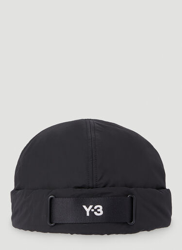 Y-3 Logo Embroidery Beanie Hat Black yyy0152057