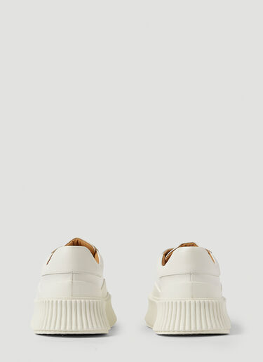 Jil Sander Ribbed-Sole Leather Sneakers White jil0245060