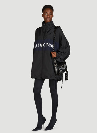 Balenciaga Logo Print Zip-Up Jacket Black bal0255006