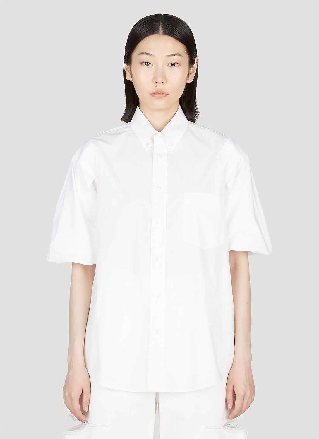 Shop Mm6 Maison Margiela Short Sleeve Shirt In White