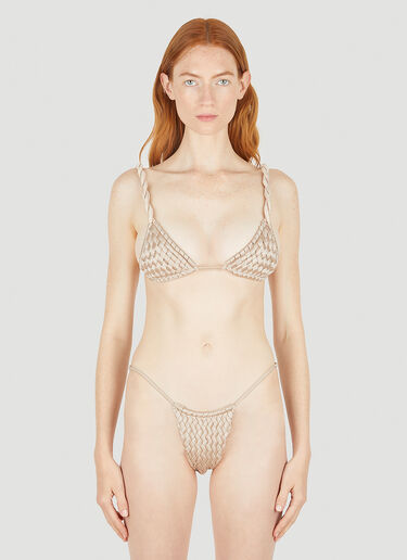 Isa Boulder Weave Twist Bikini Top Beige isa0248010