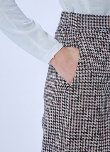 LN-CC® - Max Mara: Houndstooth Wide-Leg Trousers - Brown Max Mara Houndstooth Wide-Leg Trousers Brown max0266023