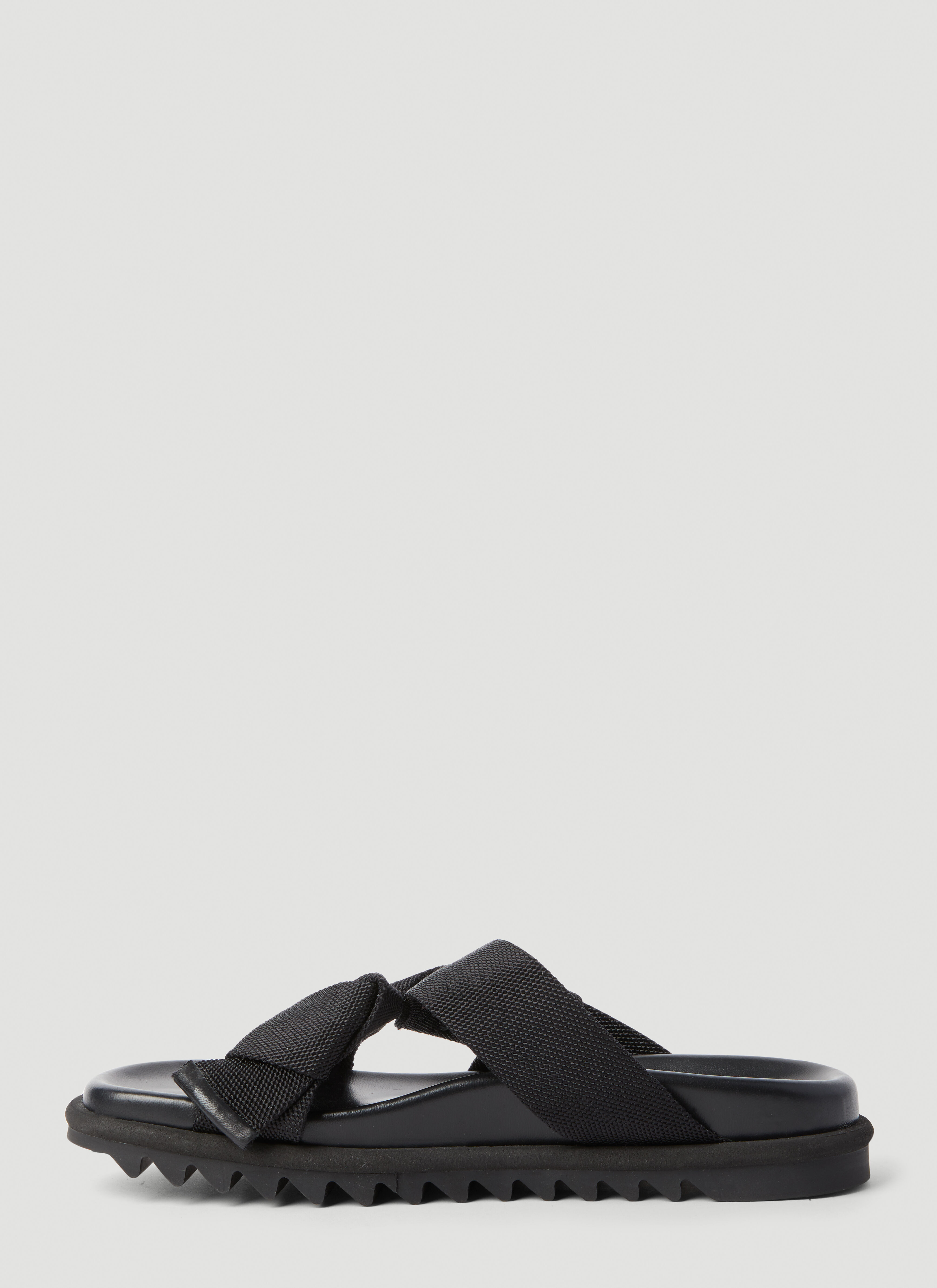 Dries Van Noten Men's' Knotted Slides in Black | LN-CC®