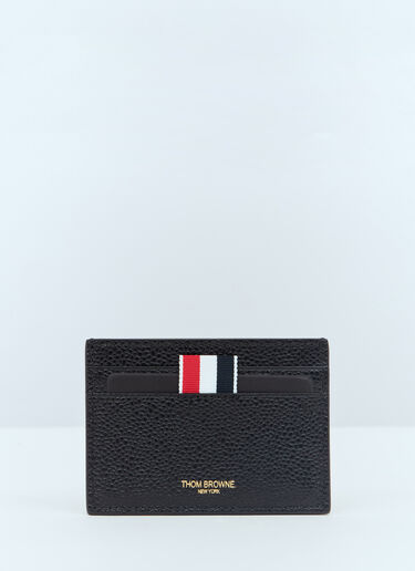 Leather And Canvas Cardholder Thom Browne Leather And Canvas Cardholder Black thb0156011