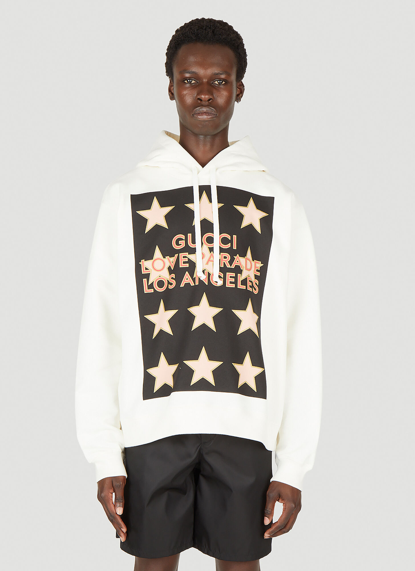 GUCCI GUCCI LOVE PARADE HOODED SWEATSHIRT MALE WHITEMALE