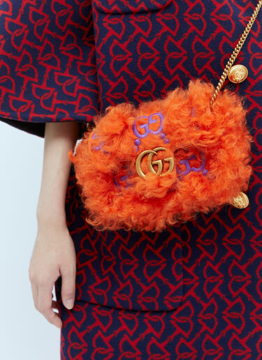 Gucci Shearling Mini Shoulder Bag Orange guc0253260
