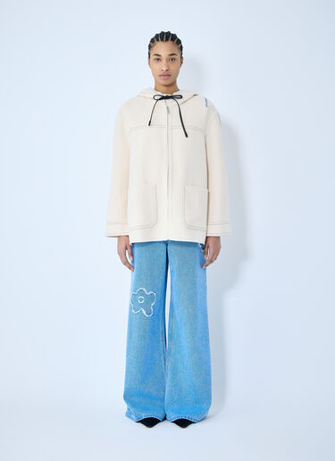 Marni Wool-And-Cashmere Hooded Jacket Beige mni0259006