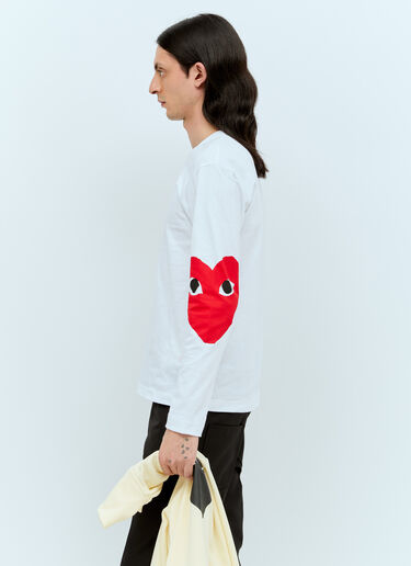 Comme Des Garçons PLAY 袖子徽标印花 T 恤 白色 cpl0356007