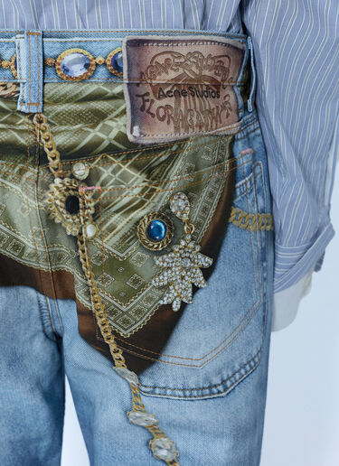 LN-CC® - Acne Studios: Trompe-l'œil Jewellery Jeans - Light Blue Acne Studios Trompe-l'œil Jewellery Jeans Light Blue acn0265084