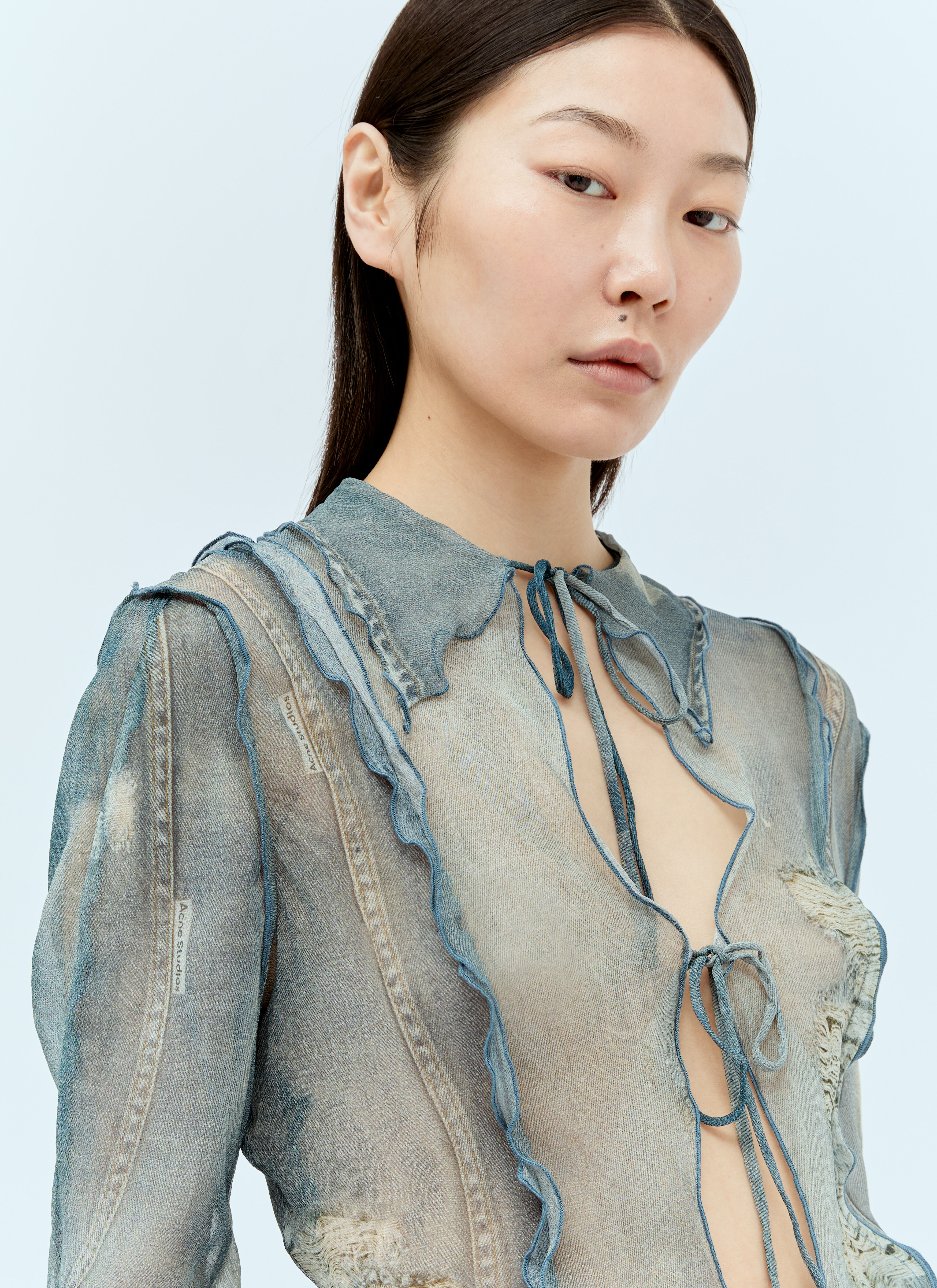 Acne Studios Women's' Denim Trompe L'Oeil Blouse in Blue | LN-CC®