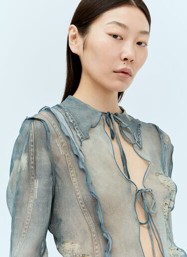 Acne Studios 牛仔图案错视画罩衫 蓝色 acn0256019