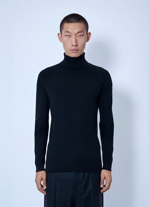 Moncler Grenoble Wool Blend Polo Neck Jumper Black mog0165018