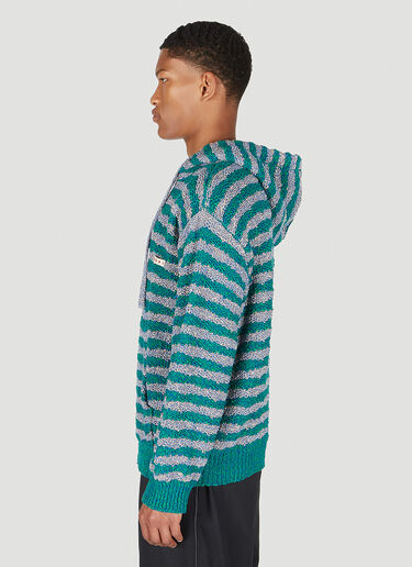 Marni Striped Hooded Sweater Green mni0151008