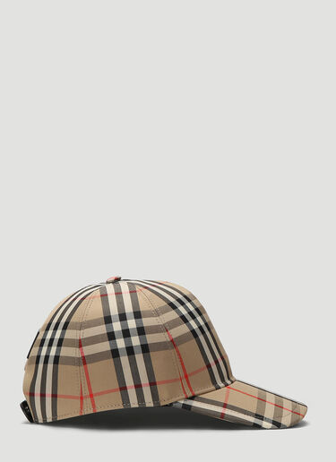 Burberry Checked Baseball Caps Beige bur0138059