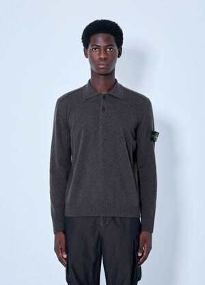 Stone Island Long Sleeve Polo Brown sto0165011