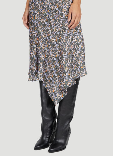 Lucia Printed Midi Dress Isabel Marant Lucia Printed Midi Dress Grey ibm0253005