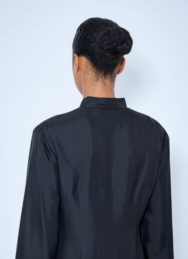 LN-CC® - RÓHE: Pankou Closure Silk Top - Black RÓHE Pankou Closure Silk Top Black roe0265007