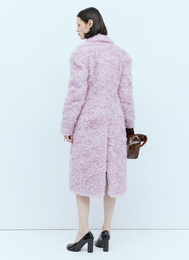 Dries Van Noten Double-Breasted Fluffy Coat Lilac dvn0254003