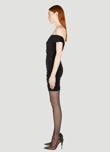 Alexander Wang Ruched Off-Shoulder Mini Dress Black awg0251010